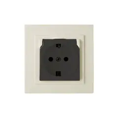 Socket with Grounding Cover Nilson Touran Cream