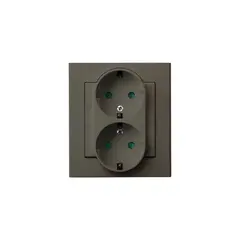 Double Socket with Grounding Ospel Schuko Sonato