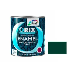 Paint enamel for roof Atoll orix Anticorrosion 3 in 1 Ral 6005 green glossy 2,2 kg