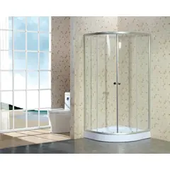 Shower cabin transparent glass, matt silver oval profile SUNWAY 815S-80X80X195cm (4mm)
