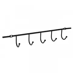Towel hanger with 5 hooks Bisk NIAGARA Black
