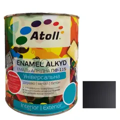 Enamel alkyd Universal ATOLL ПФ-115 black matt 2,6 Kg