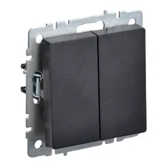 Выключатель IEK BRITE 2 VC10-2-0-BrB черный