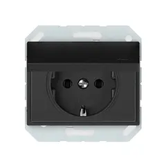 Power socket grounded, with lid Vilma RP16-003-02 an IP44 1 sectional anthracite