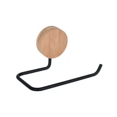 Toilet paper hanger selfadhesive Bisk Plain black bamb