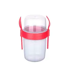 Plastic cup-container with spoon and fork TITIZ 28335 650ml