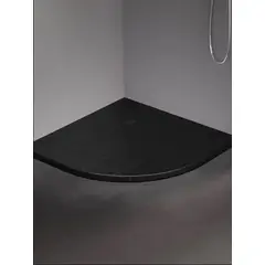 Shower tray New Trendy Mild Stone Black B-0580 90X90X4.5cm oval + S-0041