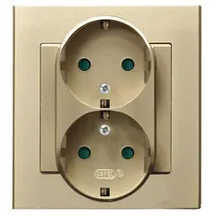 Double Socket with Grounding Ospel Schuko Sonato