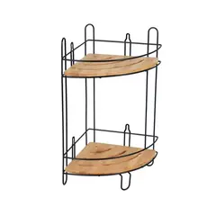 Corner shelf 2 Bisk Plain Black Bambo