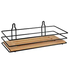 Rectangular shelf Bisk Plain Black Bamboo