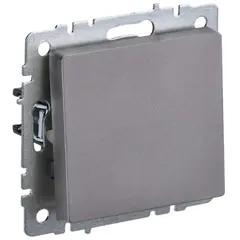 Выключатель IEK 1 кл 10A крест сталь VS10-1-3-BrS BRITE