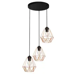 Подвес LUMINEX 3 Bergen plate 300 E27 3x MAX 60W черный медь 621