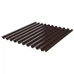 Corrugated board trapezium RAL-8019 dark chocolate 114x200 cm 2.28 m²