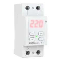 Реле ZUBR напряжения 1 фаза 2 модуля 50А 11 000VА D2-50 red