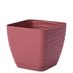 Пластиковый горшок с подставкой FORM PLASTIC Sahara petit square 3610-057 Ø13 марсала/красный