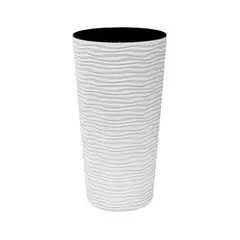 Горшок пластиковый Aleana Fusion d22*41,5см. белая роза
