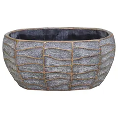 Керамический горшок Mega Collections Aurum Oval Wave Bronze L27W15H13