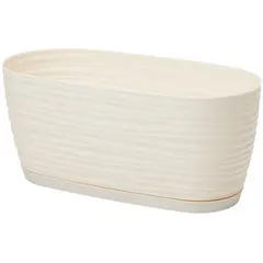 პლასტმასის ქოთანი დასადგამით FORM PLASTIC Sahara petit box 3130-001 Ø31 კრემი
