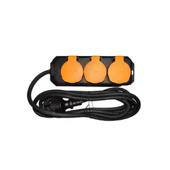 Extension cord LINUS 3x3m black LIN-LU3x3MC