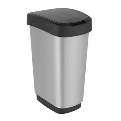 Trash can Rotho 25 L TWIST silver