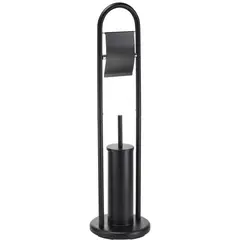 Column with toilet brush and paper hanger BLACK MATT ABBY
