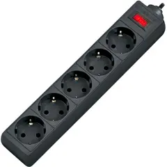 Extension cord  DEFENDER ES1.8 5 sectional with grounding 1.8 m black