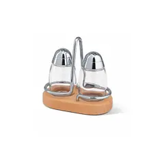 Salt and pepper shaker with wooden stand MG-2006