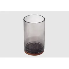 Toothbrush holder Bisk Figo Wood/Glass Dark Gray