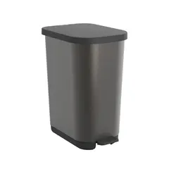 Waste bin with pedal Rotho RIBO dark gray 35 l