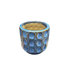 ქოთანი კერამიკული Mega Collections Viva Cylinder Blue D8H7.5