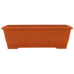 Balcony plastic flower pot with stand Aleana Terra 50x19 terracotta