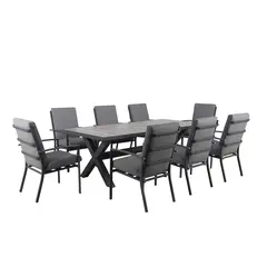 Garden furniture set table with 8 chairs