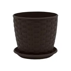 Plastic flower pot with a stand Aleana Rotang 20x18 dark brown