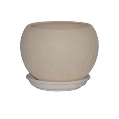 Flower Pot-Sphere Ceramic Silk Beige 9.0l
