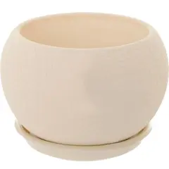 Flower Pot-Sphere Ceramic Silk Beige 1,4l