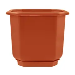 Plastic flower pot with a stand Aleana Dama 28x28 Terracotta