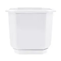 Plastic flower pot with a stand Aleana Dama 28x28 white