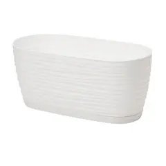 პლასტმასის ქოთანი დასადგამით FORM PLASTIC Sahara petit box 3130-011 Ø31 თეთრი