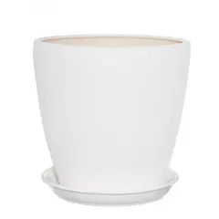 Flower Pot Ceramical Grace N1 White Silk