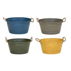 Metal pot Mega Collections Beat Oval Rope 4 Mix.Col. L43W30H22