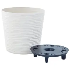 Flower pot plastic Aleana Fusion with insert low d16*14,5cm white