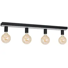 ჭაღი LUMINEX Jonar 4 E27 4x MAX 60W შავი ნაცრისფ ხე 8313