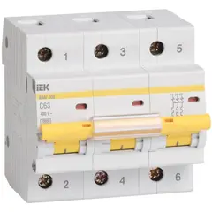 Circuit breaker ВА47-100 3Р100А 10кА , С "IEK"