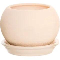 Ceramic flower pot Oriana Shar silk beige 7.5x8.5 cm 0.4 l