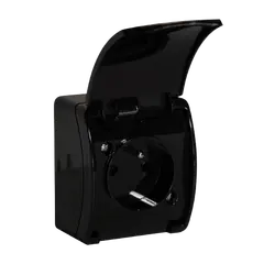 Socket ORNO AQUATIC 1 Schuko IP44 black