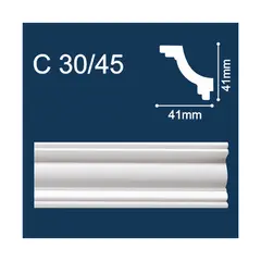 Plinth skirting board SOLID С30/45 white 2 m