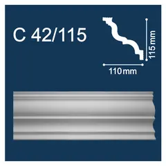 Plinth skirting board Solid С42/115 white 2 m