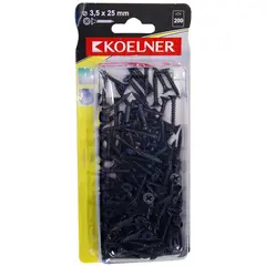 Screw with drill bit phosphated with countersunk head Koelner 200 pcs 3,5x25 mm B-WS3525 blist