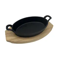 Cast iron pan with wooden stand MG-1944