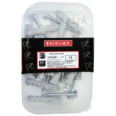 დიუბელი Koelner 12 მმ ექვსწახნაგა სჭვალით  8.0x60 მმ 15 ც B-SL-FIX-12/60  ყუთი